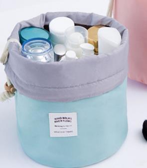 Barrel Shaped Travel Cosmetics Bag